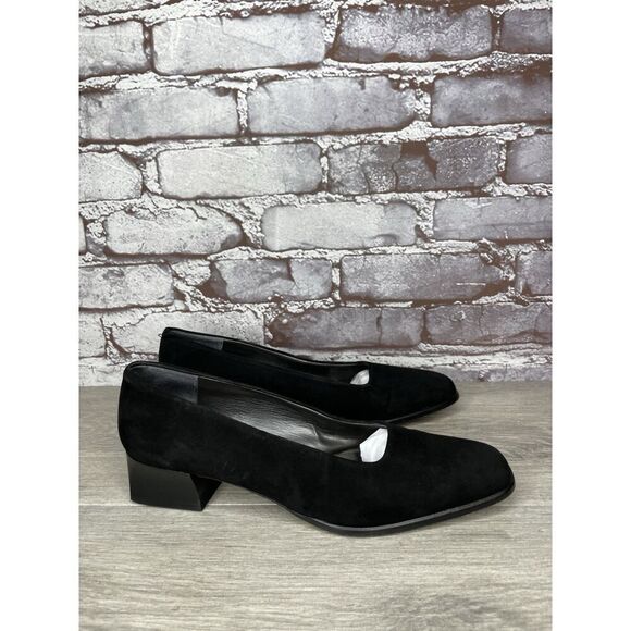 VANELi Black Suede Leather Office Career Work Block Heel Shoes Women Sz 8N US/38 - Picture 11 of 16